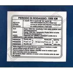 C 228 DECALCOMANIA ISTRUZIONE RODAGGIO 50 J - 50 DL - SPECIAL